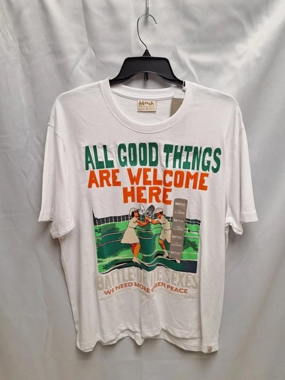 Agtawh "Battle of the Sexes" Men's Graphic T-Shirt Size XL ORG $52 RackD22 NWT